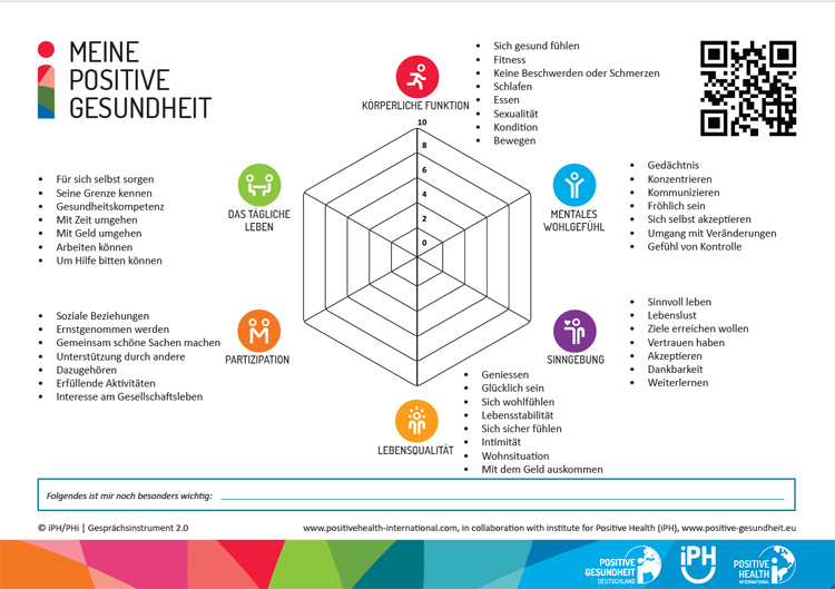 Abbildung 1.: Spinnennetz © Positive Health International (PHI)/institute for Positive Health (iPH)