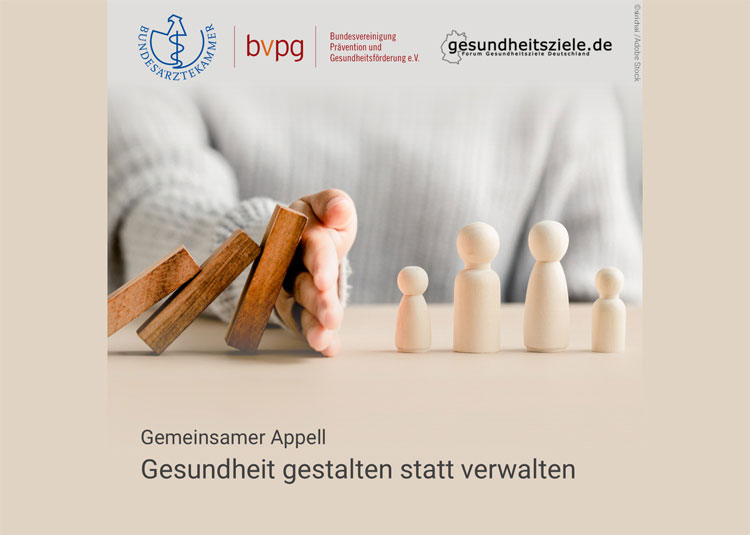 Kampagnenbild zum Forderungspapier von B&Auml;K, BVPG und Forum gesundheitsziele.de