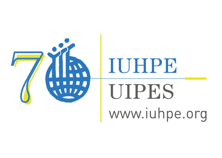 Logo der IUHPE zum 70. Jubiläum