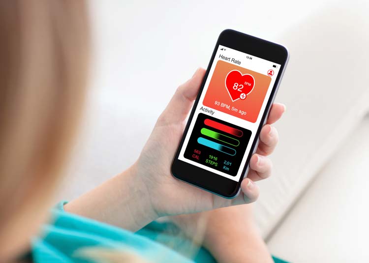 Smartphone mit einer Health-App