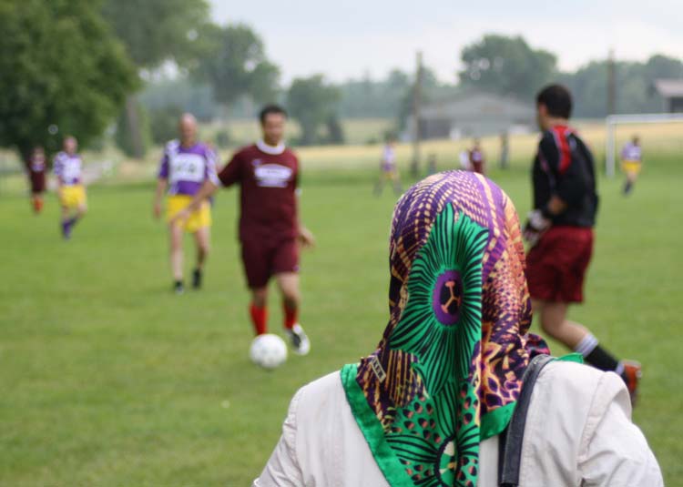 Migranten biem Fußballspielen